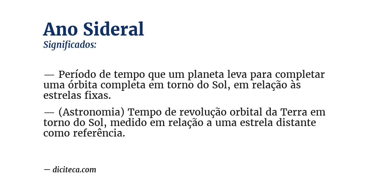 Significado de ano sideral