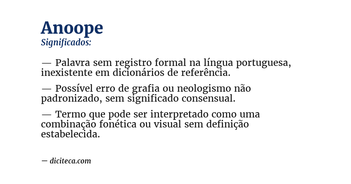 Significado de anoope