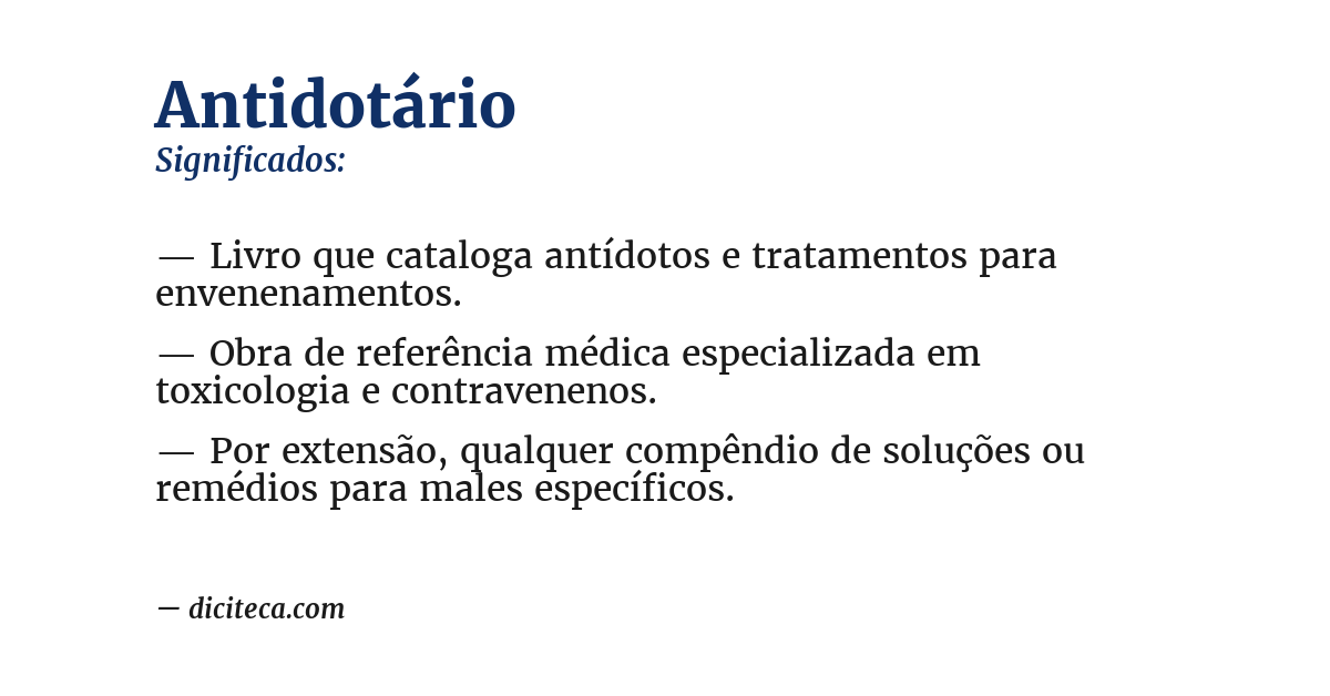 Significado de antidotário