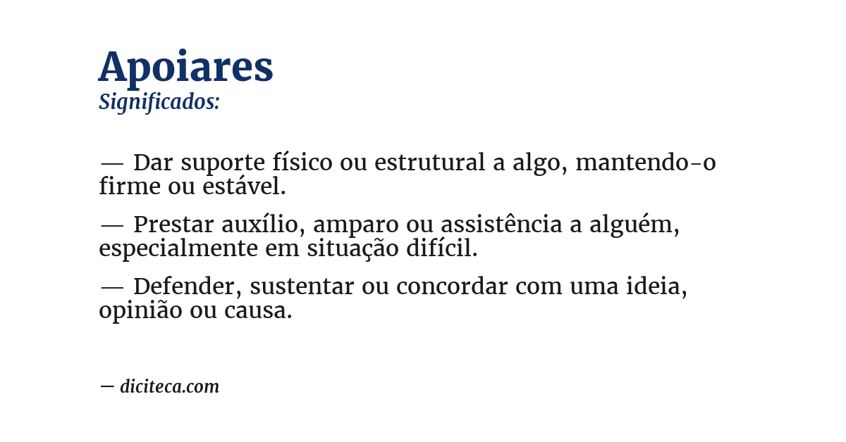 Significado de apoiares