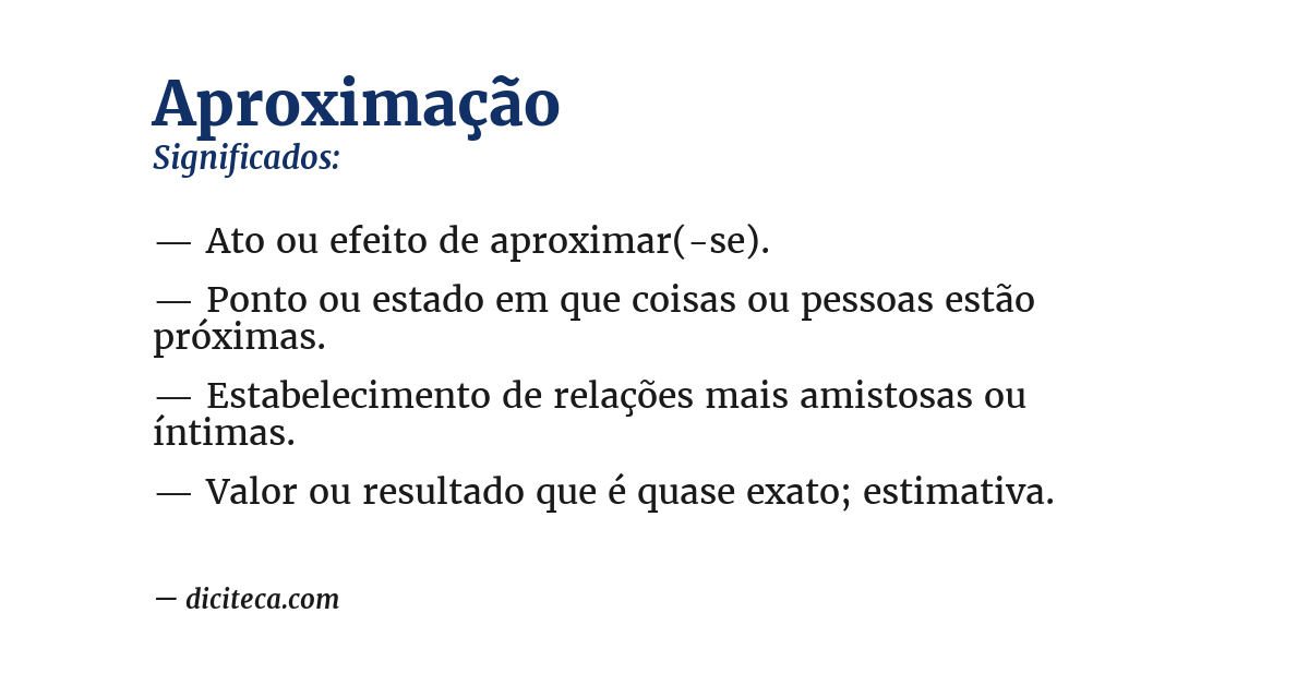 Significado de aproximação