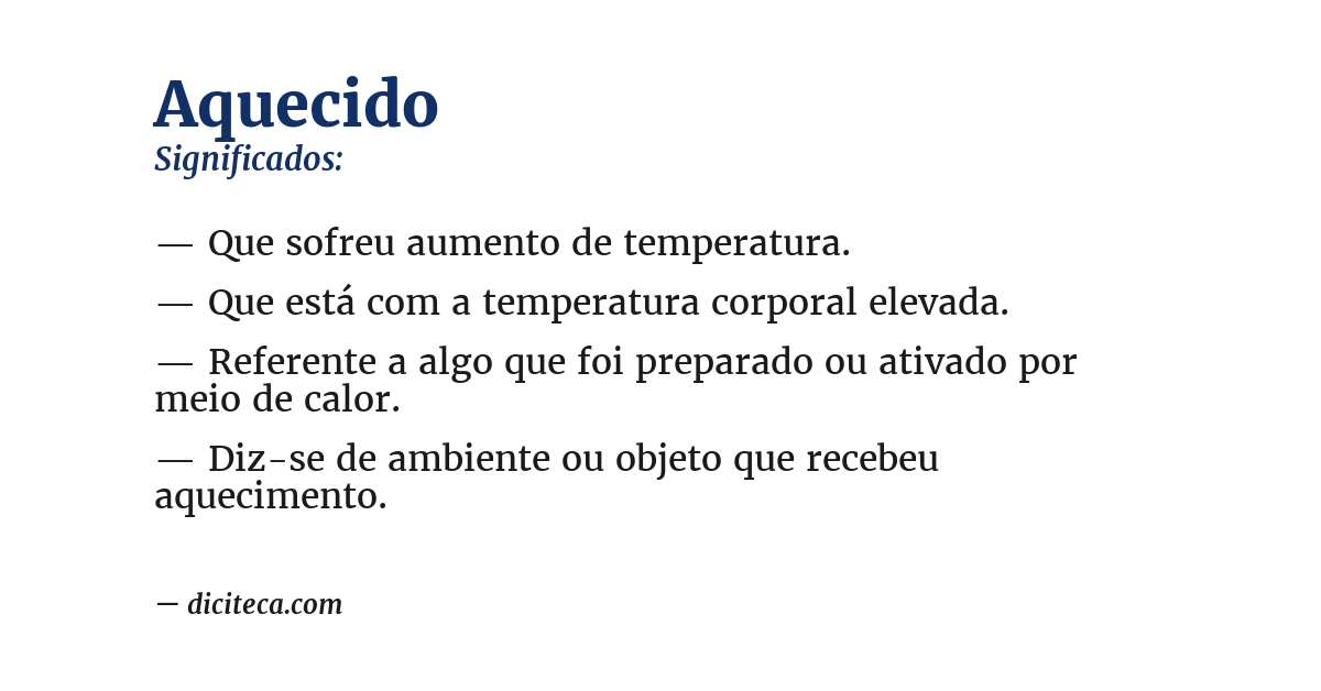 Significado de aquecido