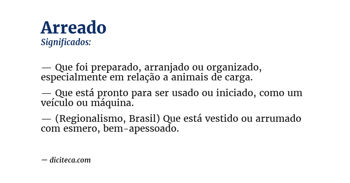 Significado de arreado