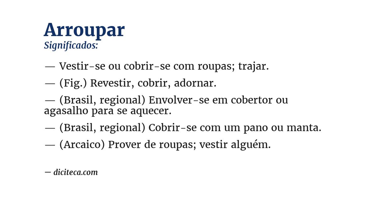 Significado de arroupar