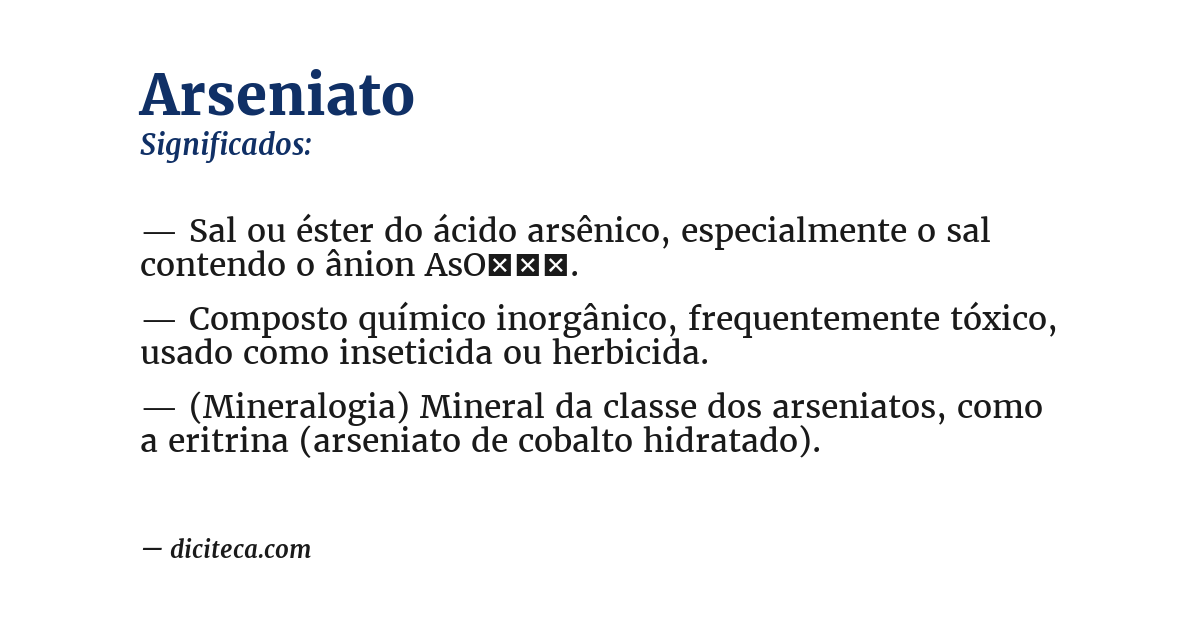 Significado de arseniato