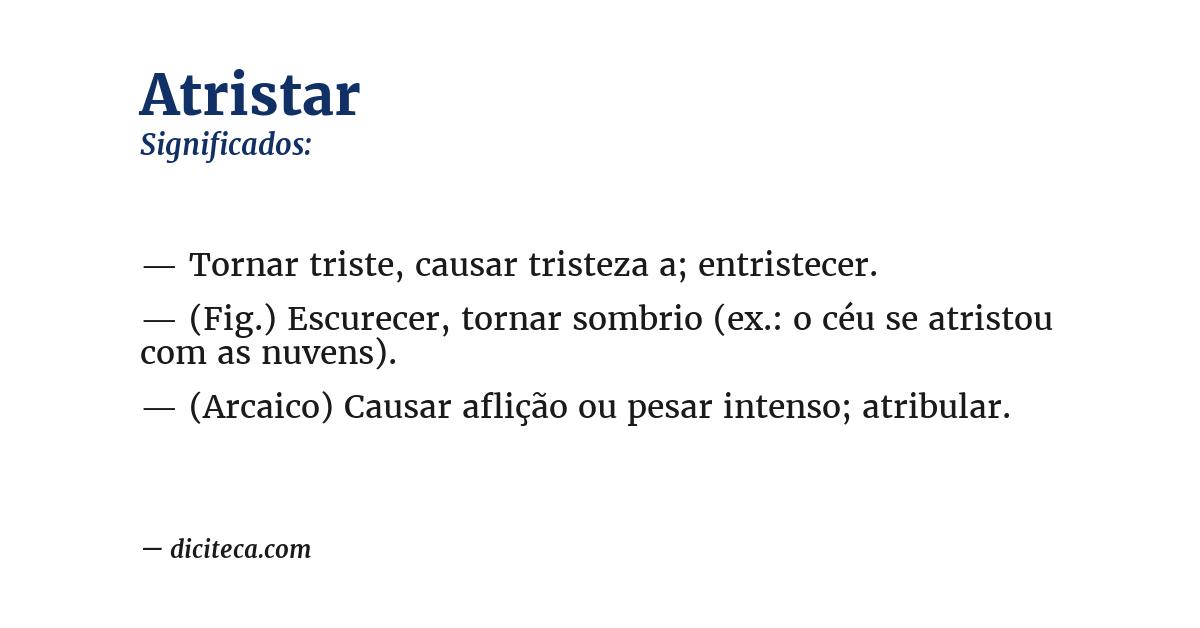 Significado de atristar