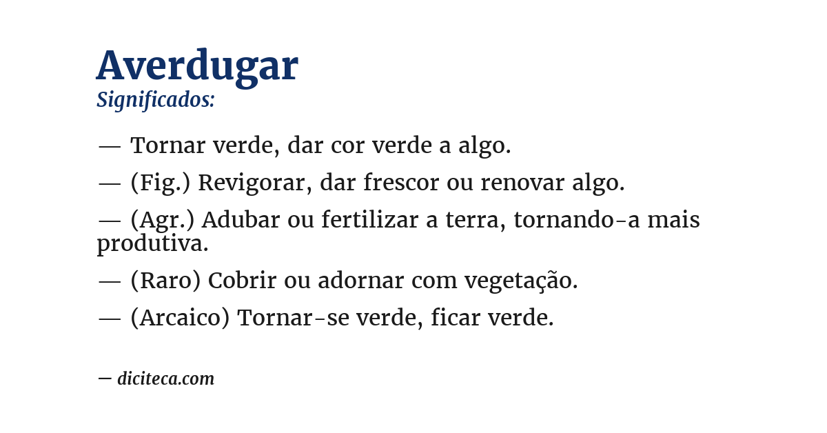 Significado de averdugar