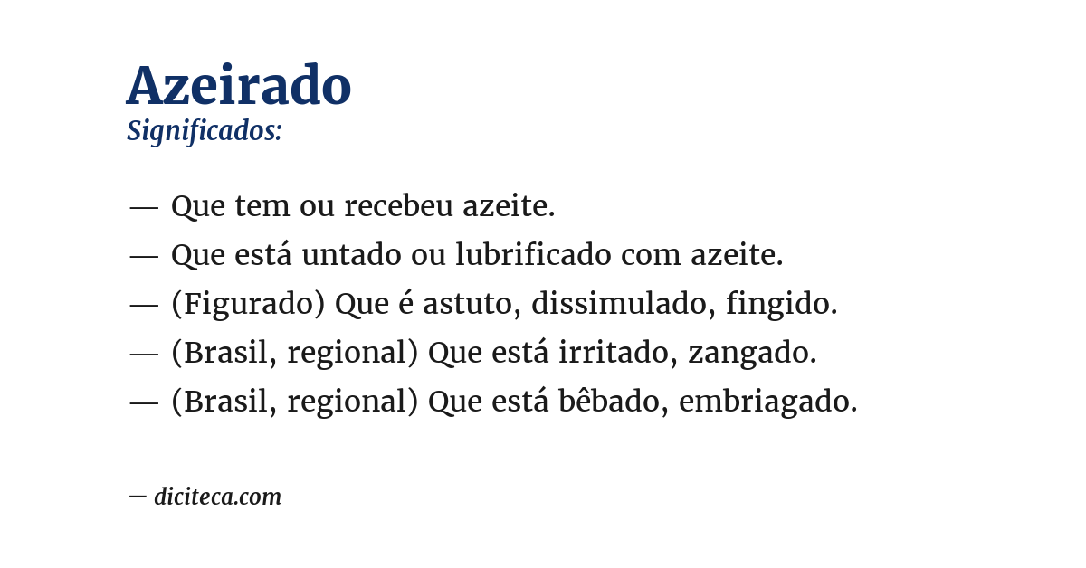 Significado de azeirado