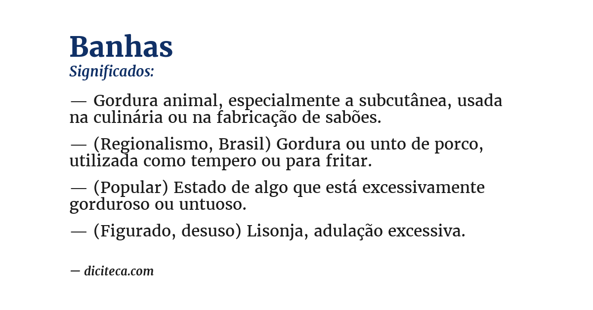 Significado de banhas