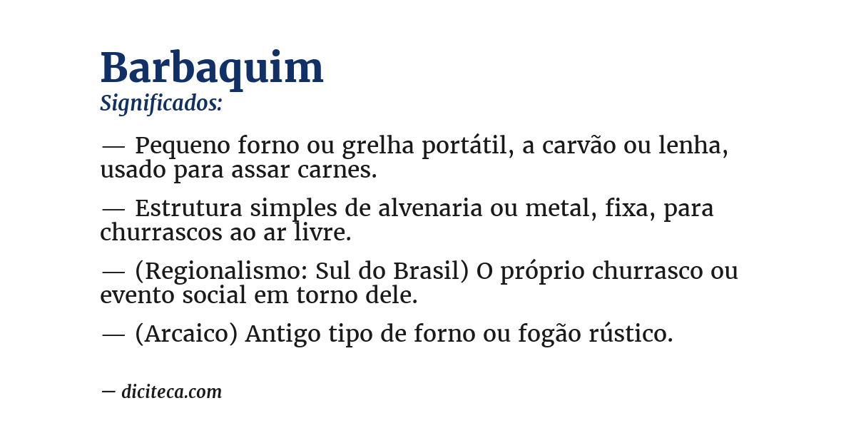 Significado de barbaquim