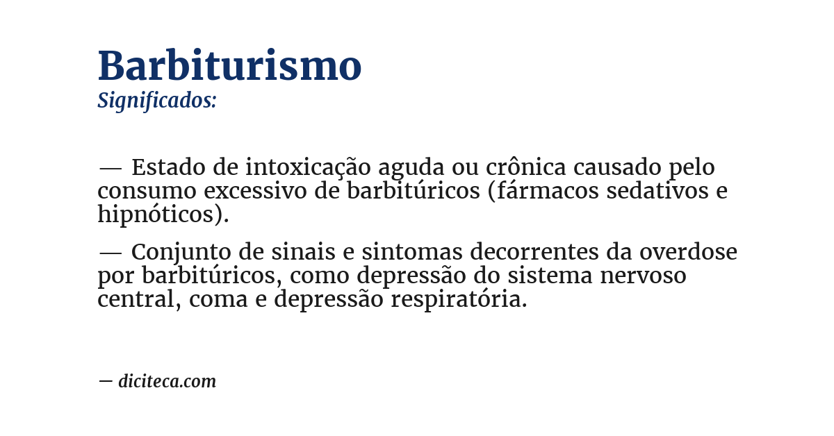 Significado de barbiturismo