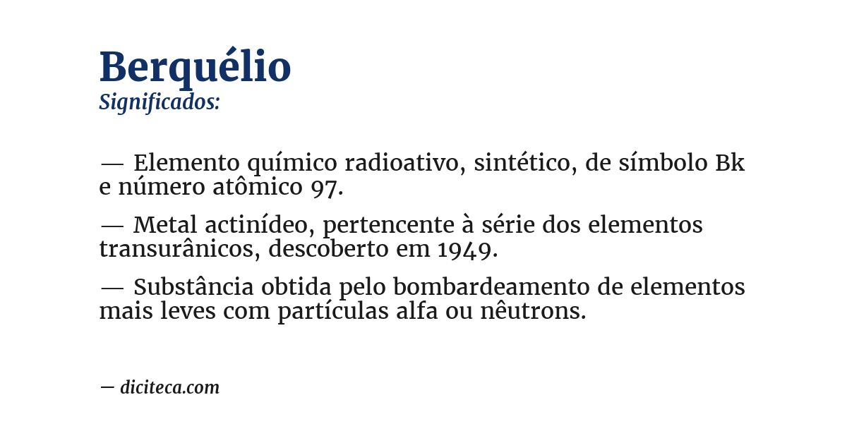 Significado de berquélio