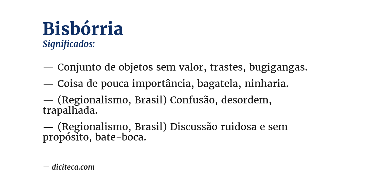 Significado de bisbórria