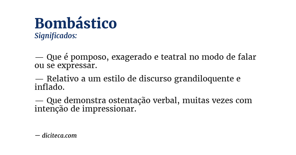 Significado de bombástico