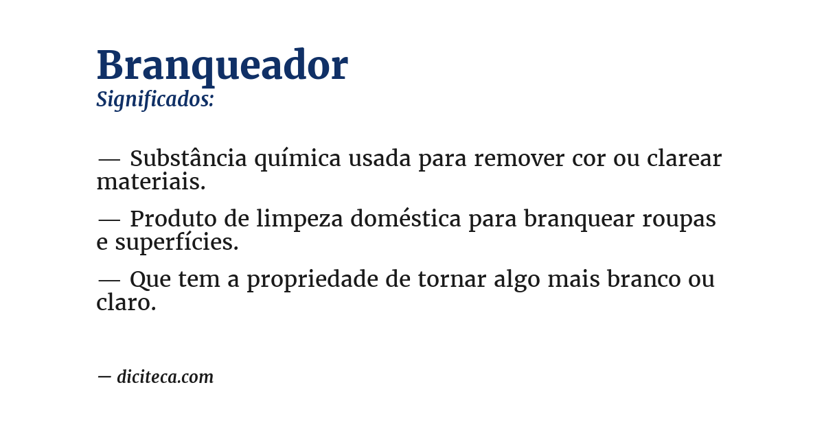 Significado de branqueador