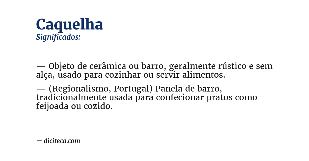 Significado de caquelha