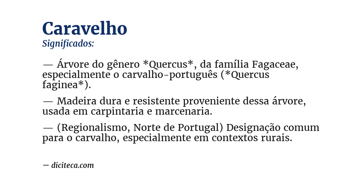 Significado de caravelho