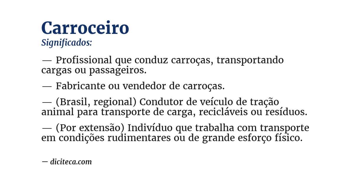 Significado de carroceiro