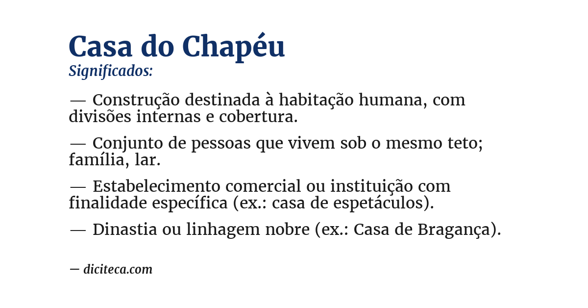 Significado de casa do chapéu