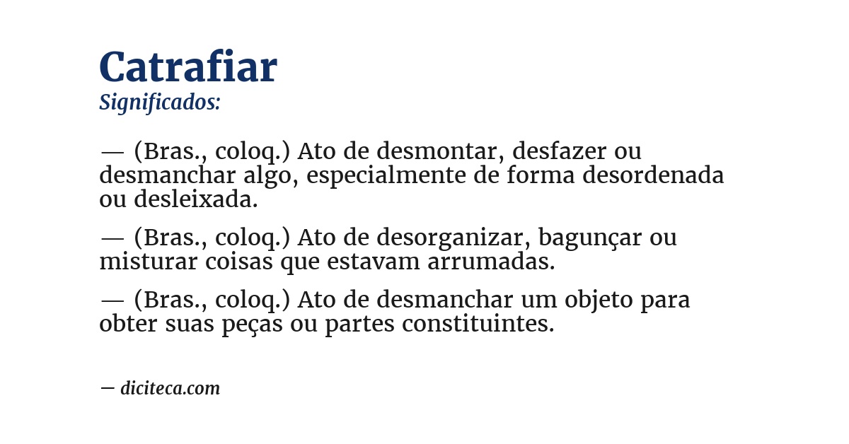 Significado de catrafiar