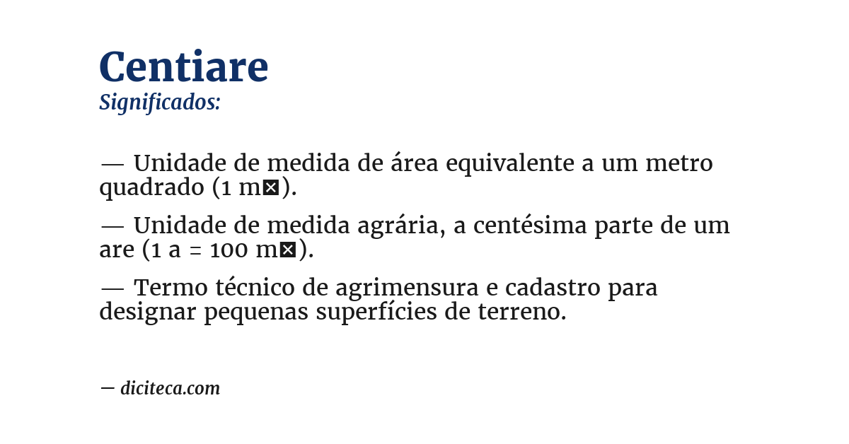Significado de centiare