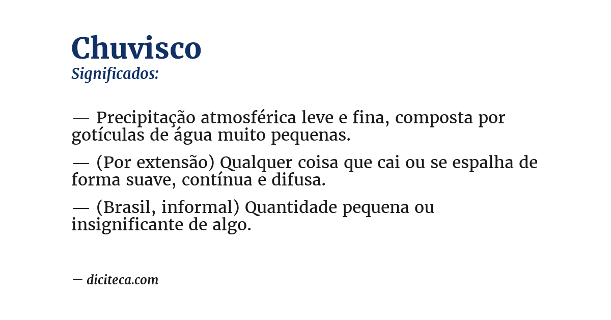 Significado de chuvisco