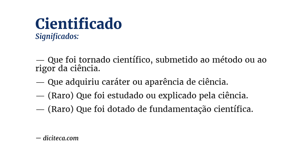 Significado de cientificado