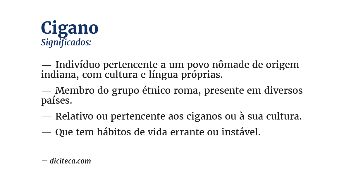 Significado de cigano