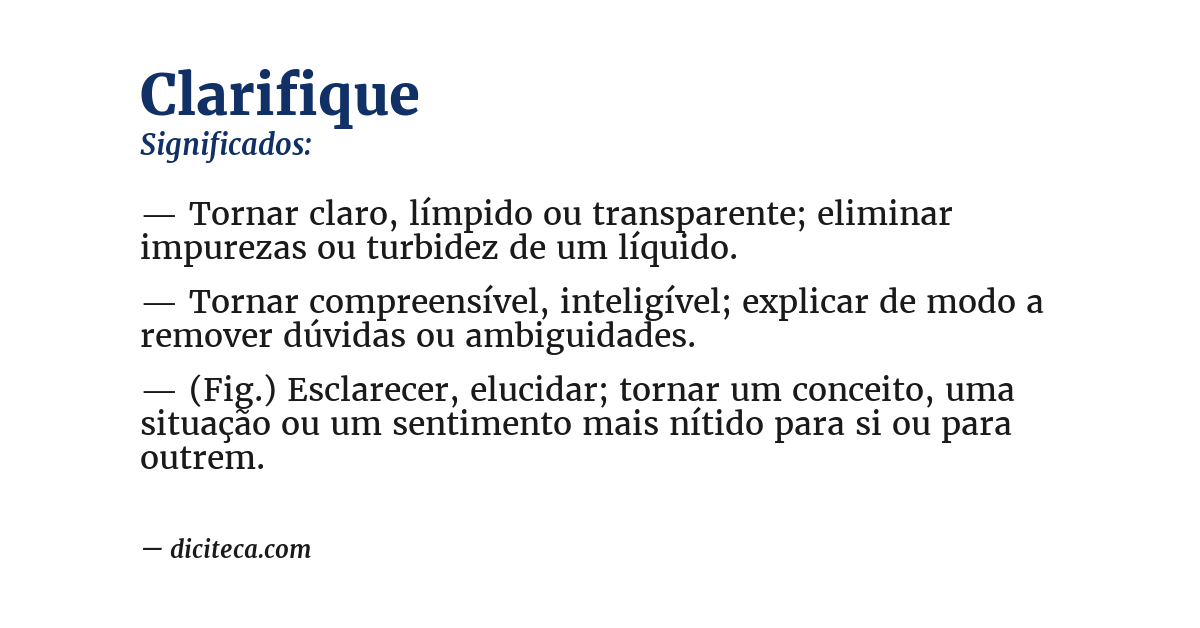 Significado de clarifique