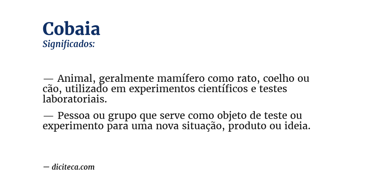 Significado de cobaia
