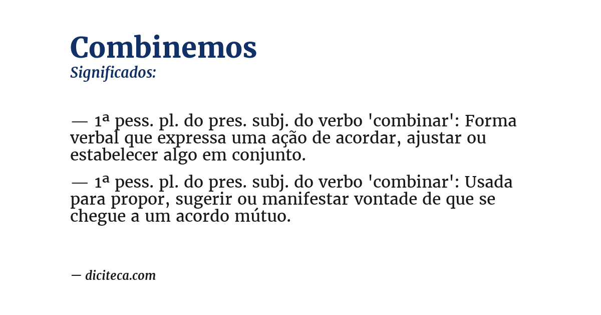 Significado de combinemos