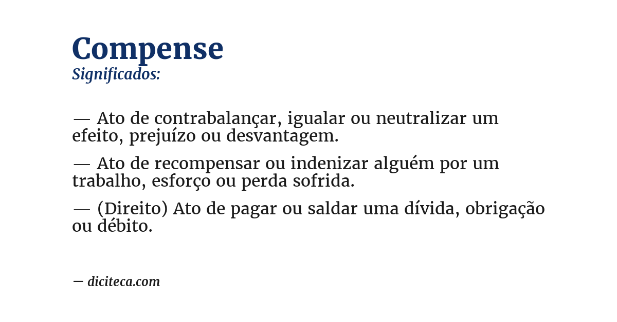 Significado de compense