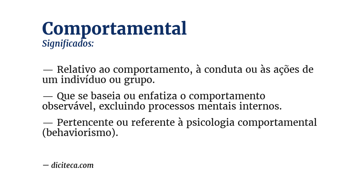 Significado de comportamental