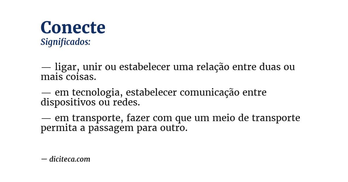 Significado de conecte