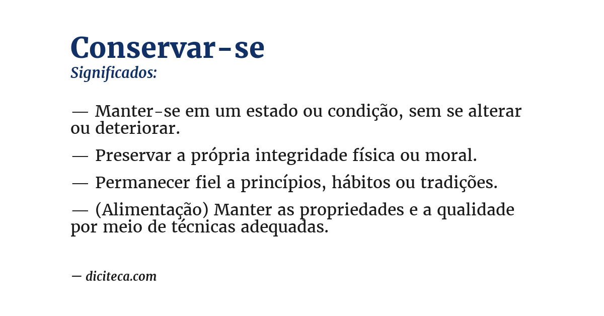 Significado de conservar-se