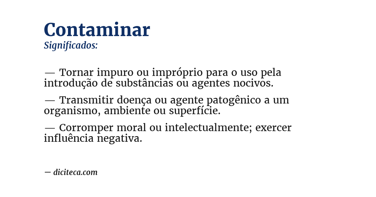 Significado de contaminar