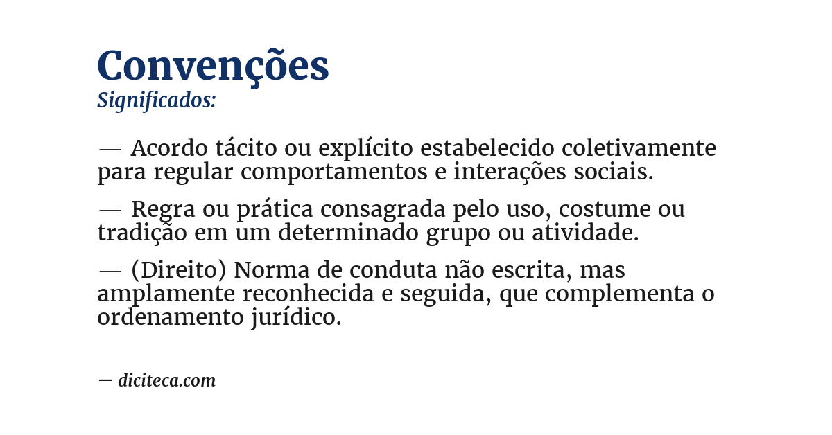 Significado de convenções