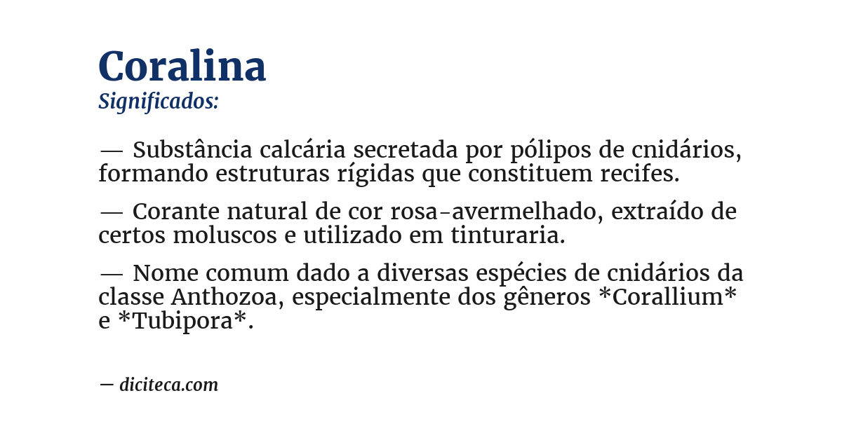 Significado de coralina