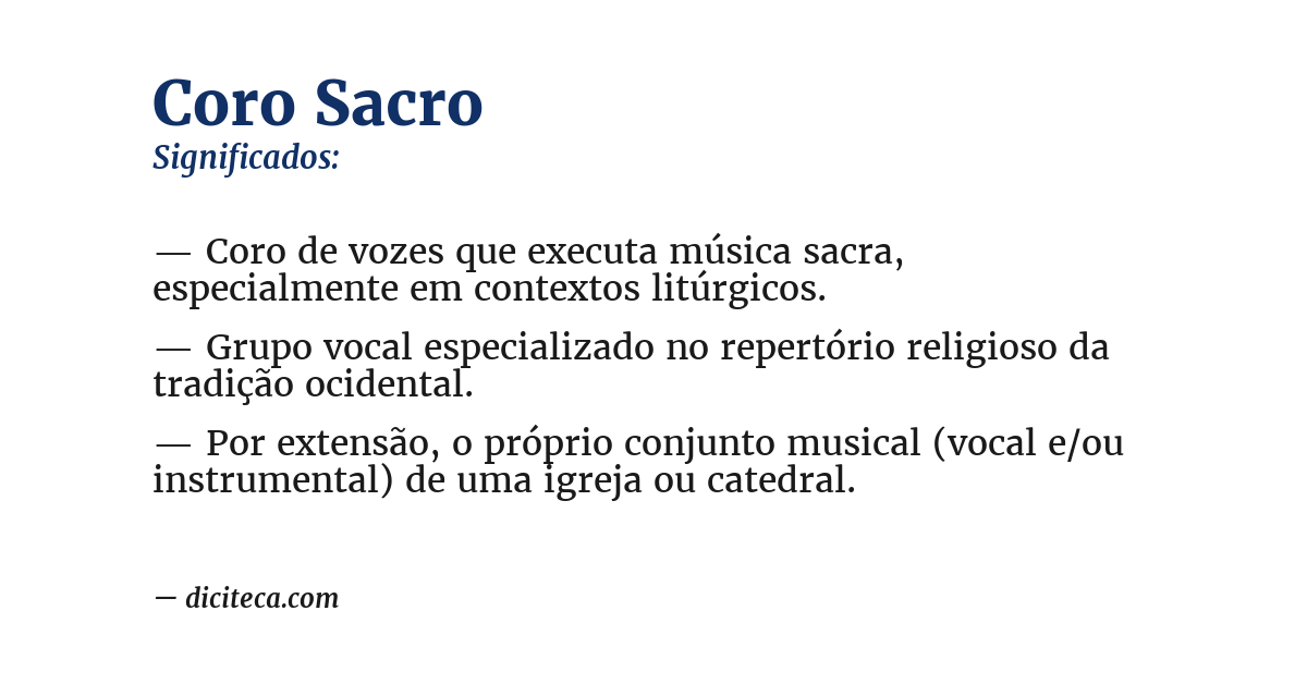 Significado de coro sacro