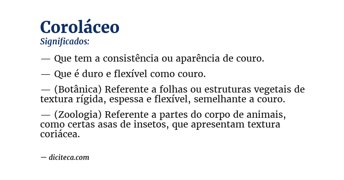 Significado de coroláceo
