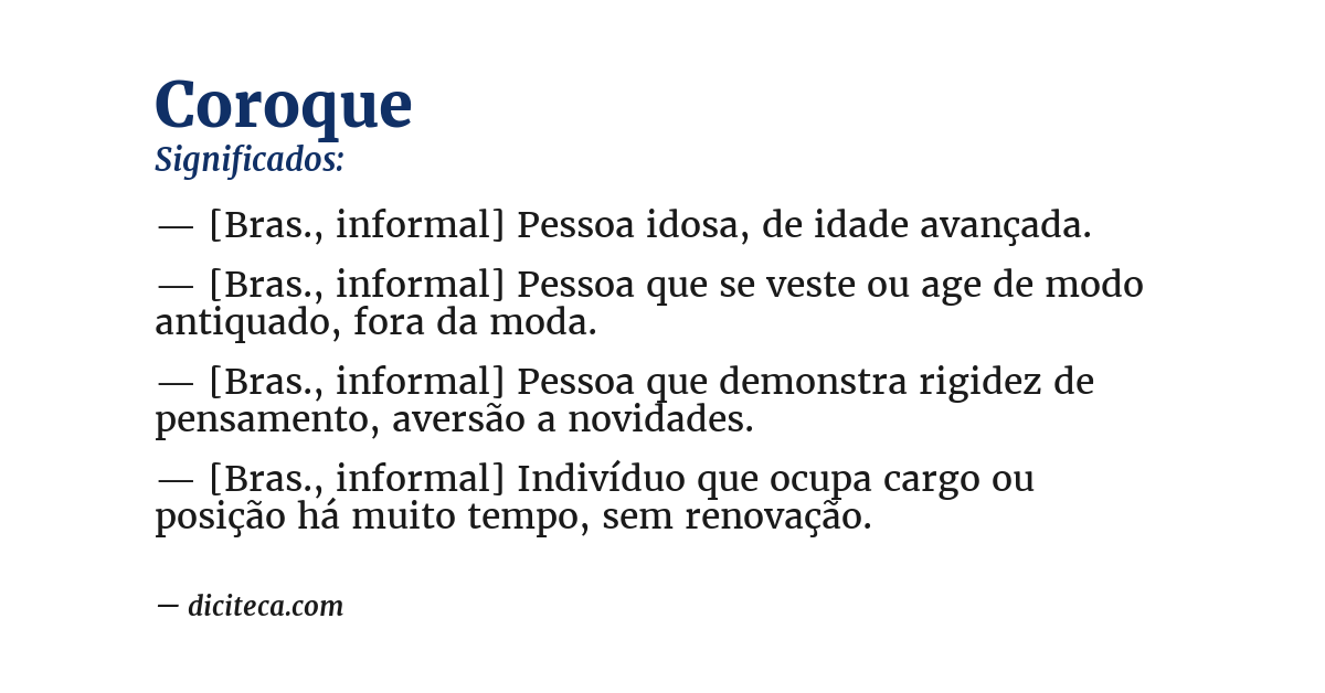 Significado de coroque