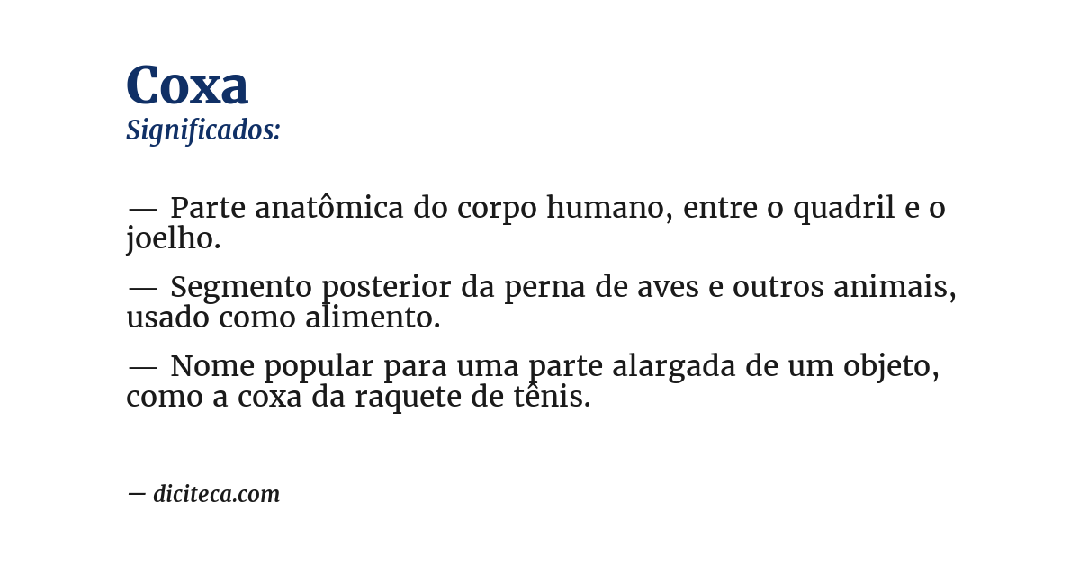 Significado de coxa