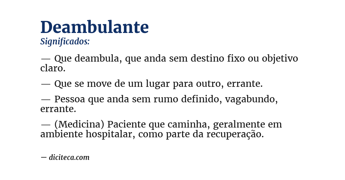 Significado de deambulante