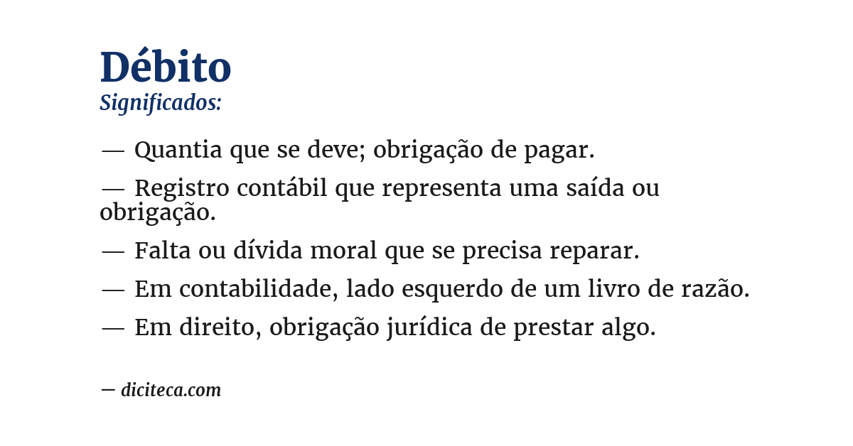 Significado de débito