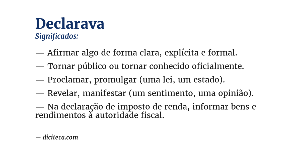 Significado de declarava