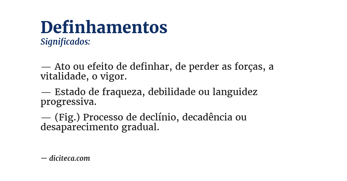Significado de definhamentos