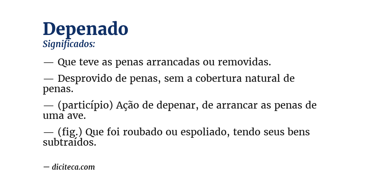 Significado de depenado