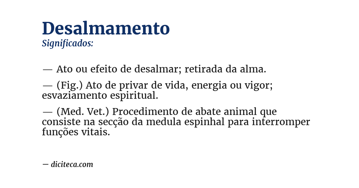 Significado de desalmamento