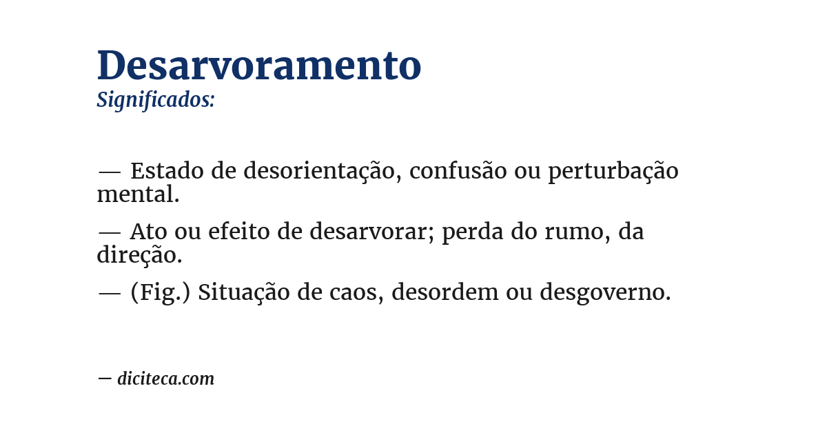 Significado de desarvoramento