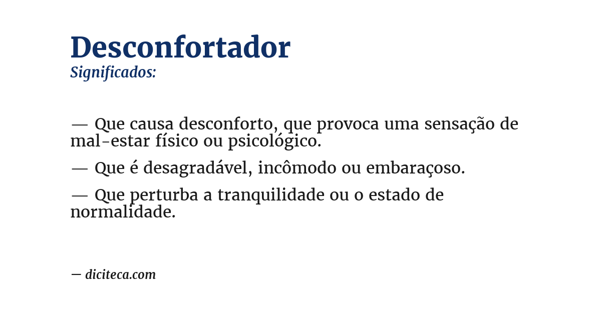 Significado de desconfortador